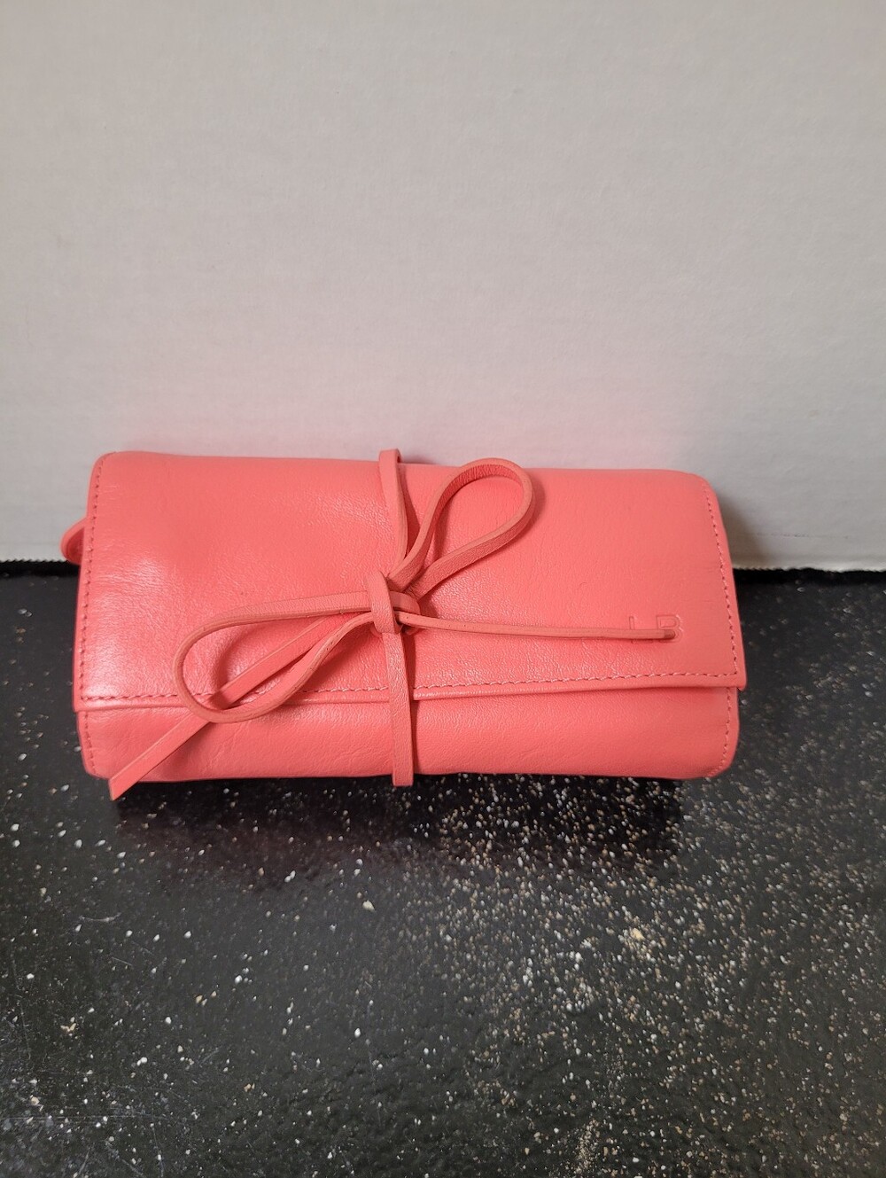 Rowallan Pink Leather Jewlery Travel Case Initials L. B.